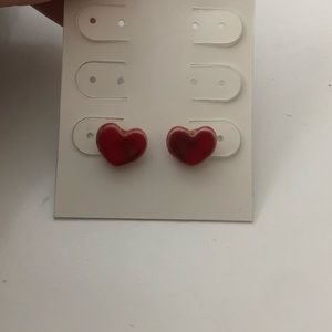 Heart earrings made of stone!